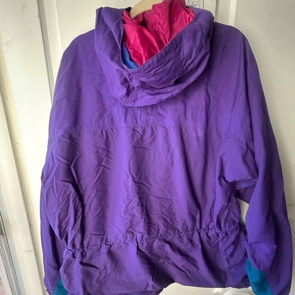 Womens PATAGONIA Purple Vintage 90s Lined 1/4 Zip Nylon Hooded Parka Jacket Sz M - Picture 5 of 9